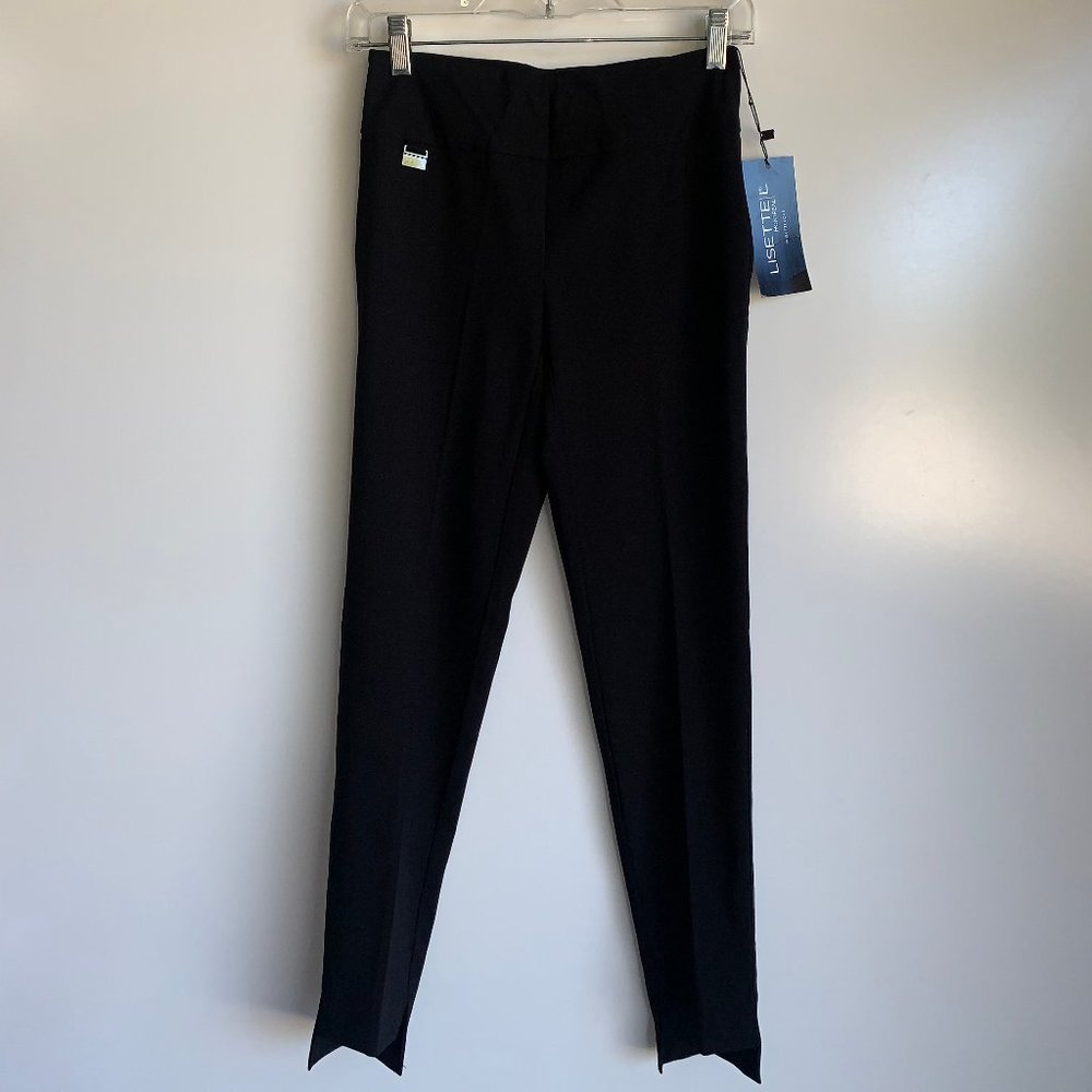 NEW ~ LISETTE L Montreal Pull-On Kathyme Hi Low Hem Black Ankle Pants Size 0